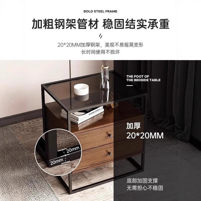 Mesa de cabecera nueva simple moderna lujosa alta sensación de cabecera gabinete de almacenamiento del dormitorio simple estante de cabecera