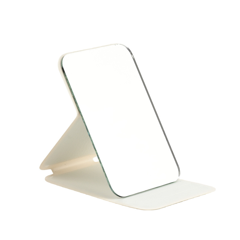 Espejo plegable espejo de piel portátil mini cuadrado princesa espejo de vestir espejo retro espejo plegable espejo de maquillaje espejo de escritorio
