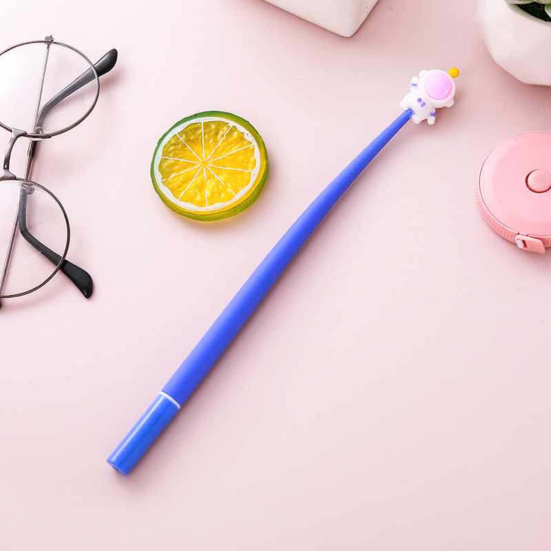 El astronauta agita el bolígrafo musical creativo papelería estudiante herramienta de escritura liberación de pegamento suave bolígrafo neutro bolígrafo de firma acuoso