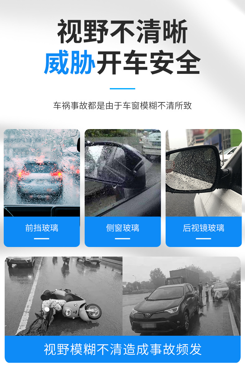 Anti-rain agent anti-fog agent car windshield mirror anti-fog agent car window mirror fog long-acting cleaning spray