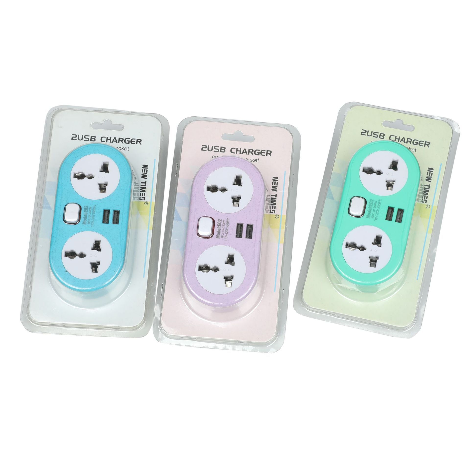 E02 # E01 # 3USB conversion socket enchufe de conversión de dos orificios paquete de tarjeta de succión extranjera