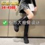 加宽厚底秋冬绒里骑士靴