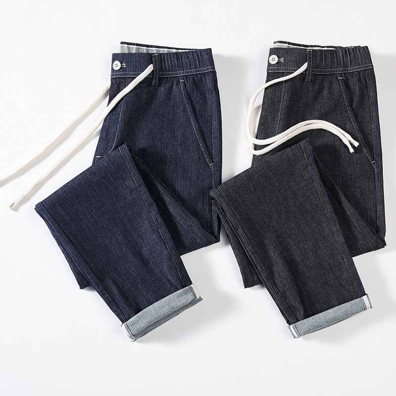 2025 New Summer Jeans Original Trendy Brand Men's Loose Pants Korean Style Trendy Stretch Thin Casual Pants
