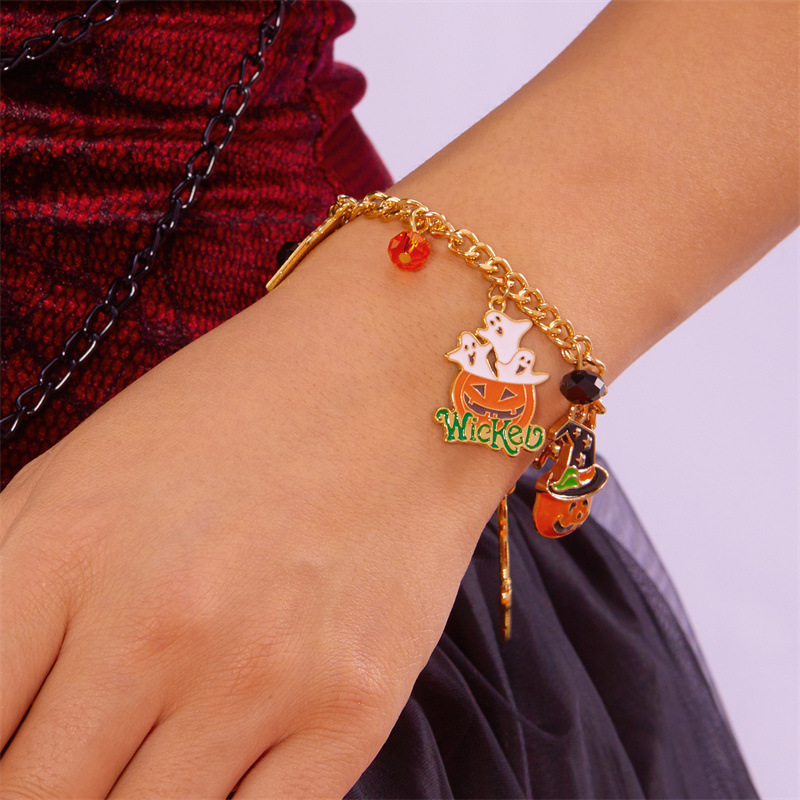 European and American Best-Selling Hand Jewelry Halloween Ghost Bat Pendant Bracelet Festive Atmosphere Funny Masquerade Jewelry