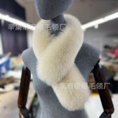 狐毛襟両面全真毛マフラー真毛マフラー真毛襟コートダウンジャケットアクセサリーメーカー卸売り