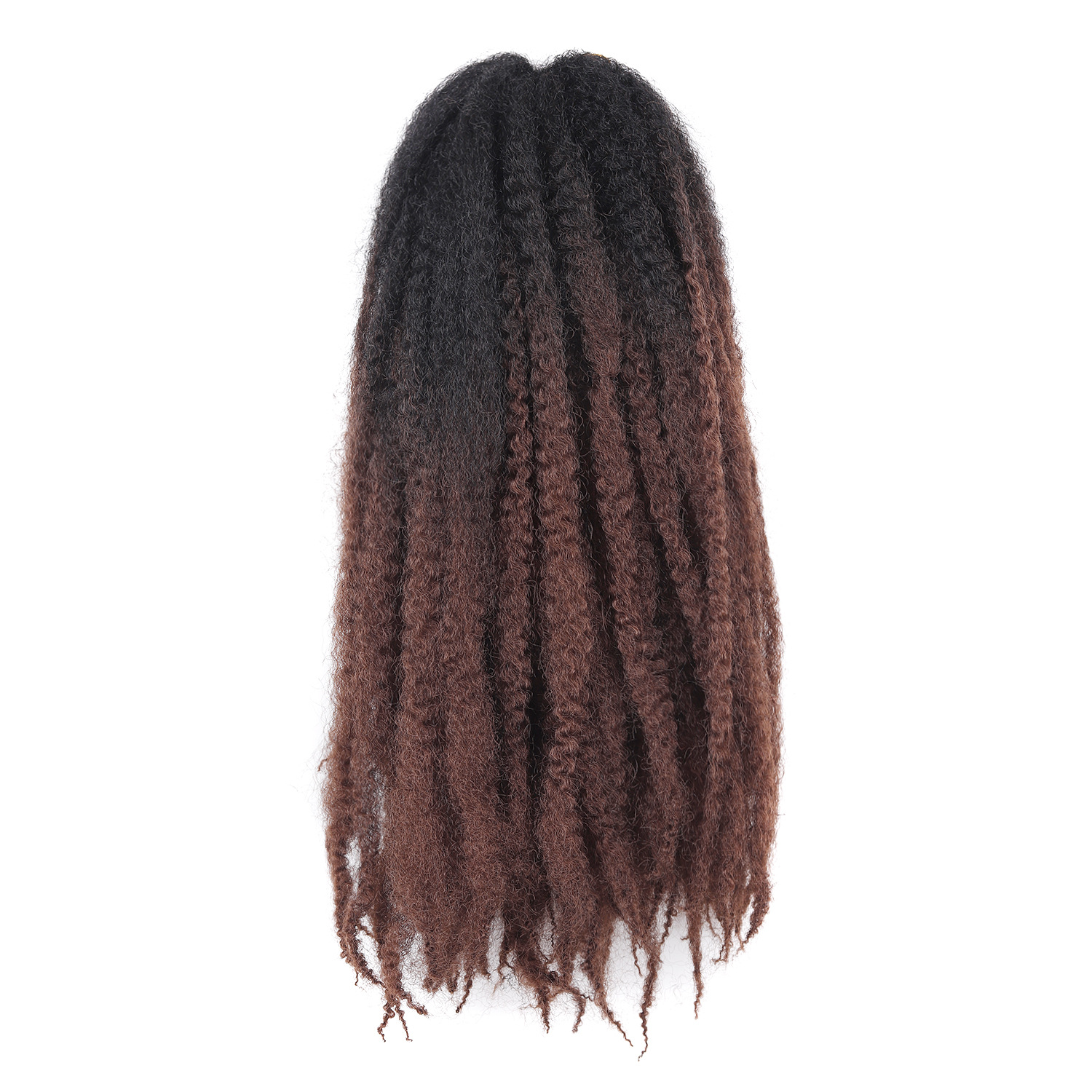 18 "Lorugas gancho de mano extensión de cabello 26 piezas dobladas por la mitad 52 gancho de mano negro extensión de cabello Lorota fibra química peluca