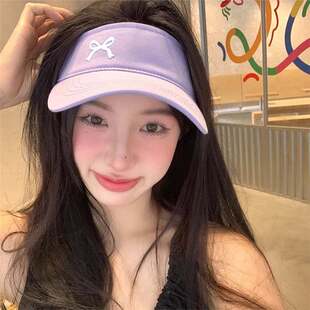 Sweet Bow Shade Hat Breathable Cap Korean Style Casual Student All-match Running Empty Cap Women