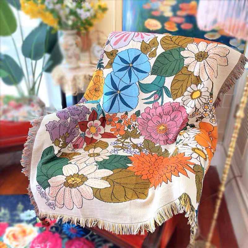 Australian Order Leisure Blanket Sofa Blanket Beach Towel Outdoor Rv Blanket Floral Tapestry Camping Picnic Mat Tapestry