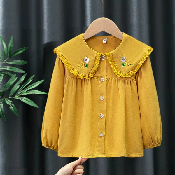 Cotton yellow long-sleeve