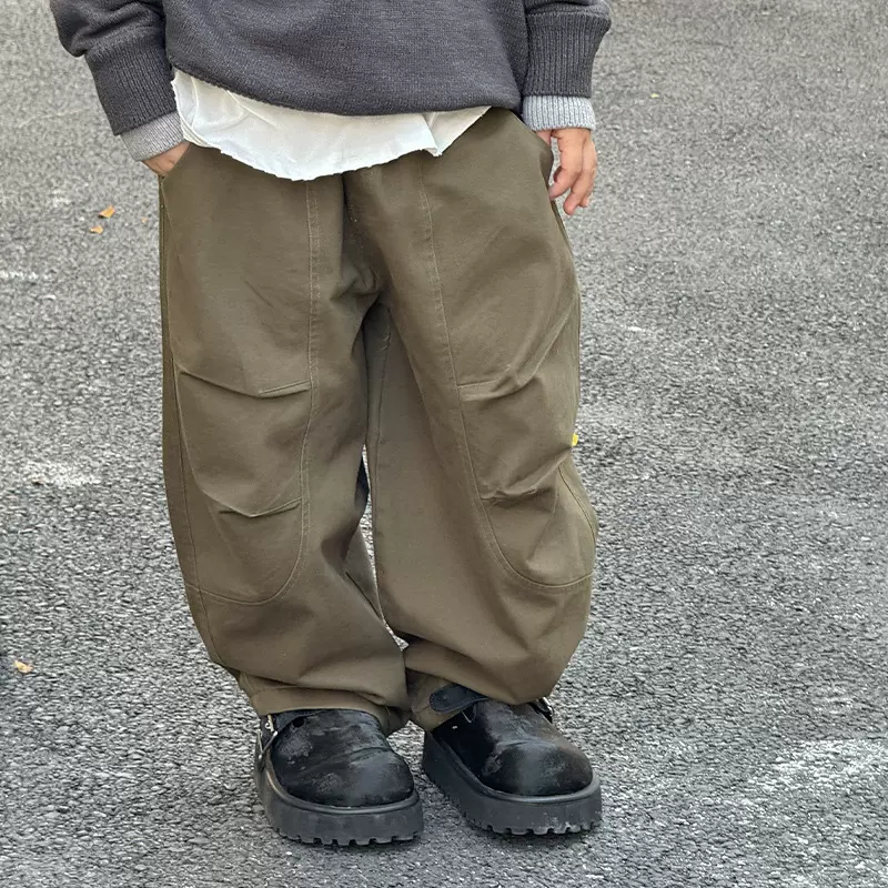 男童加绒休闲裤子2025秋冬童裤新款韩版长裤中大童洗褪工装裤批发