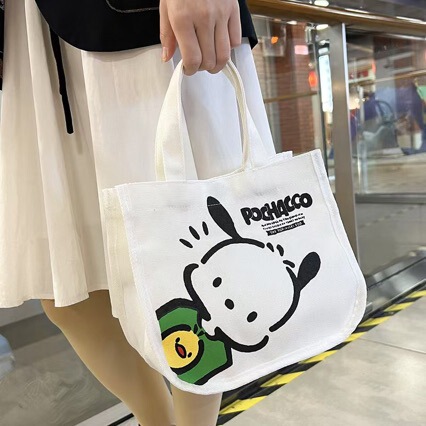 Q-Version Canvas Lunch Bag for Students and Office Workers, Portable Storage Lightweight Handbag Q-Version Canvas Lunch Bag for Students and Office Workers, Portable Storage Lightweight Handbag
