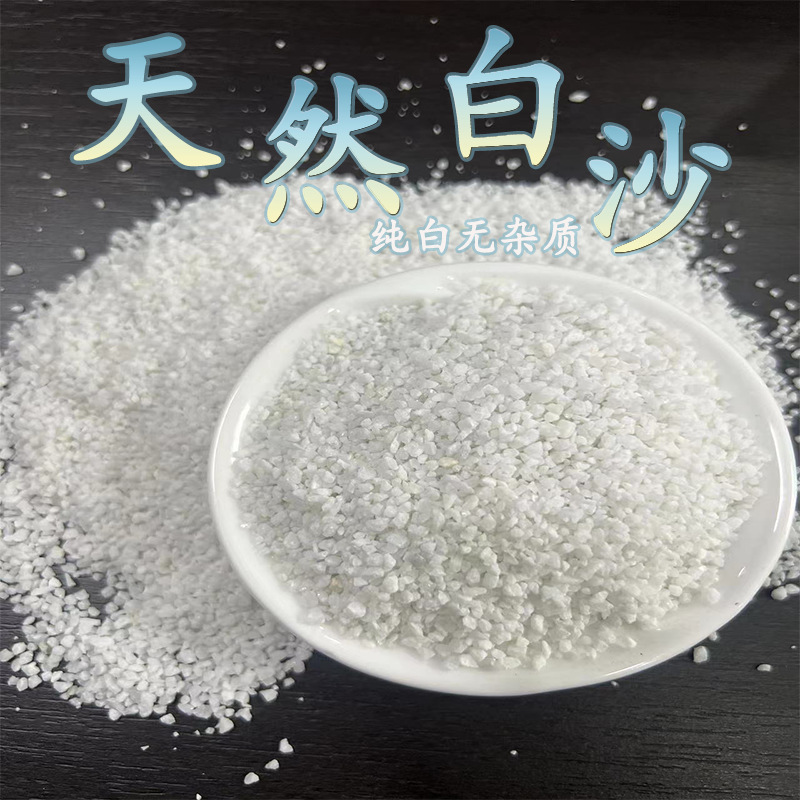 白沙肌理砂白色颗粒儿童娱乐鱼缸造景鱼缸底白沙雪花白厂家供应