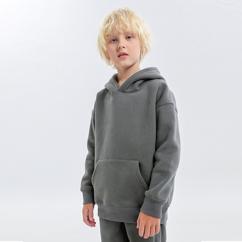 子供服ヨーロッパとアメリカのトレンディなブランド無地子供フード付きスウェットシャツ中大男の子と女の子子供服卸売|undefined
