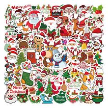 100张圣诞节亮膜 贴纸贴笔记本水杯装饰贴行李箱手机DIY装饰贴纸