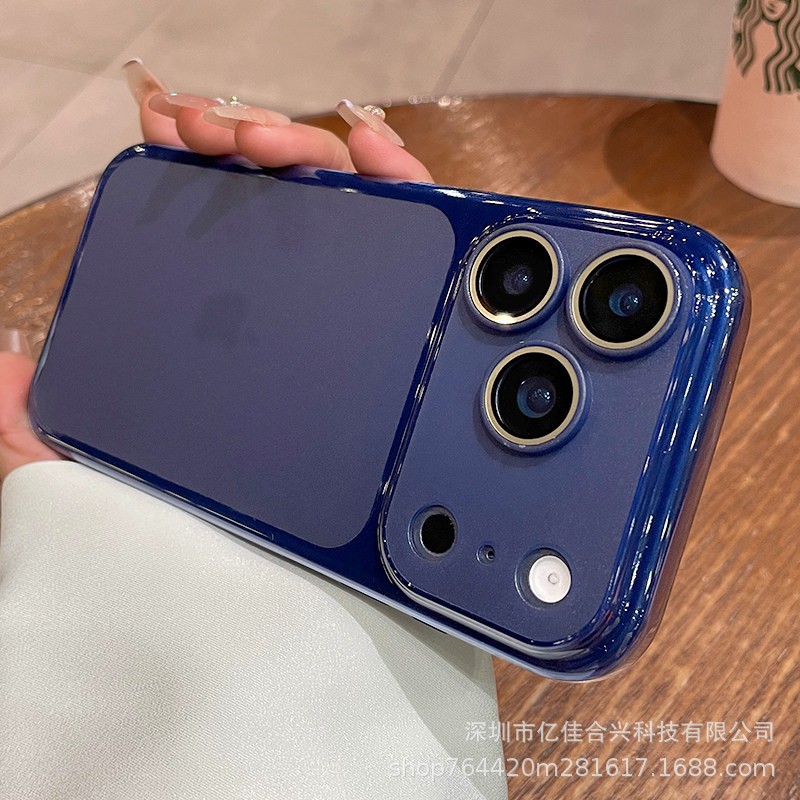 Ventana de segundo más grande para iPhone17Promax caso de teléfono móvil ultra delgado simple arena suave manzana 16 cubierta 15