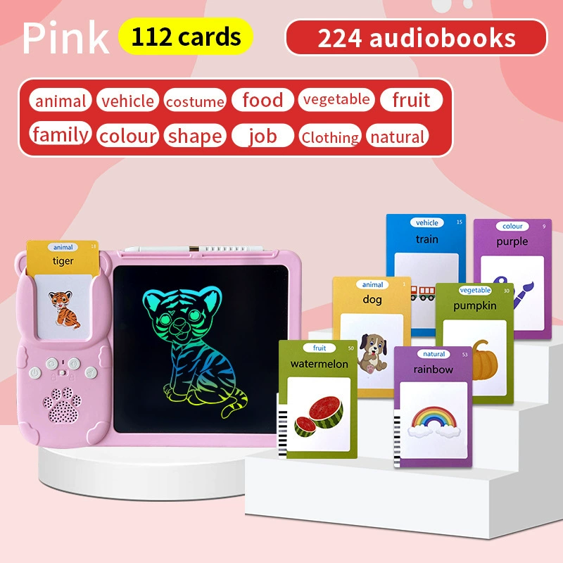 Early education learning machine with talking card reader, 8.5″, English content packs