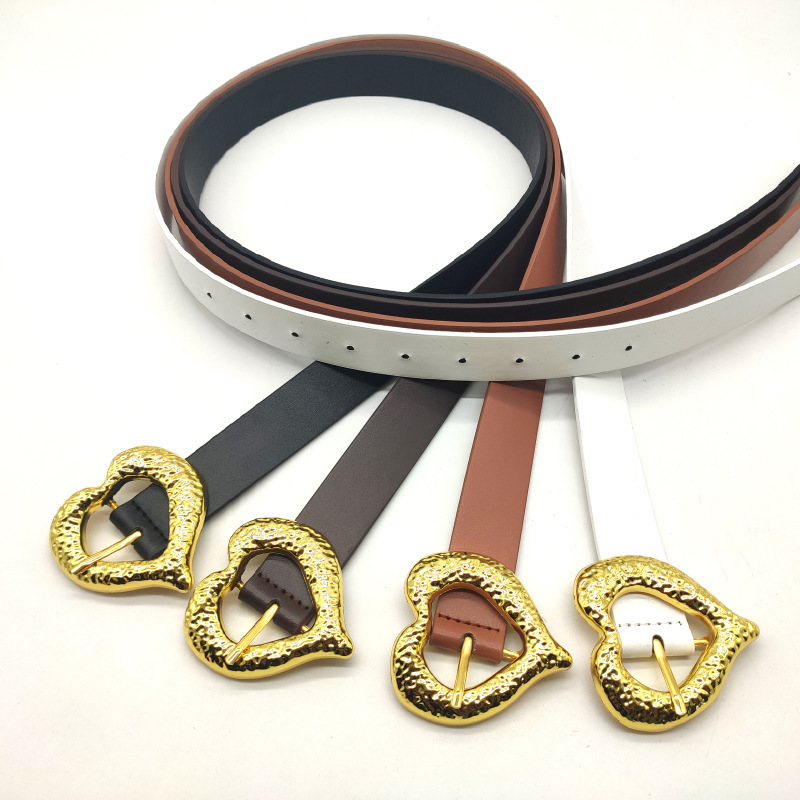 Fashion Trend Pu Oval Pin Buckle Unisex Belt for Jeans Dress Simple Retro Casual in Stock Wholesale