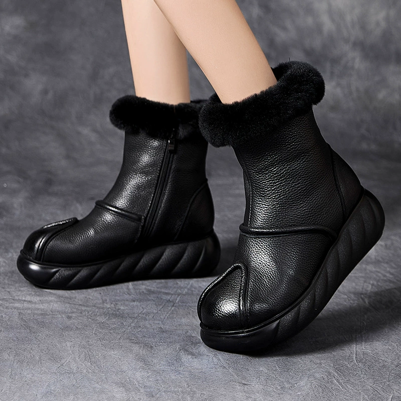 Ботинки Martens из натуральной кожи, удобные универсальные нескользящие на платформе, этно-стиль