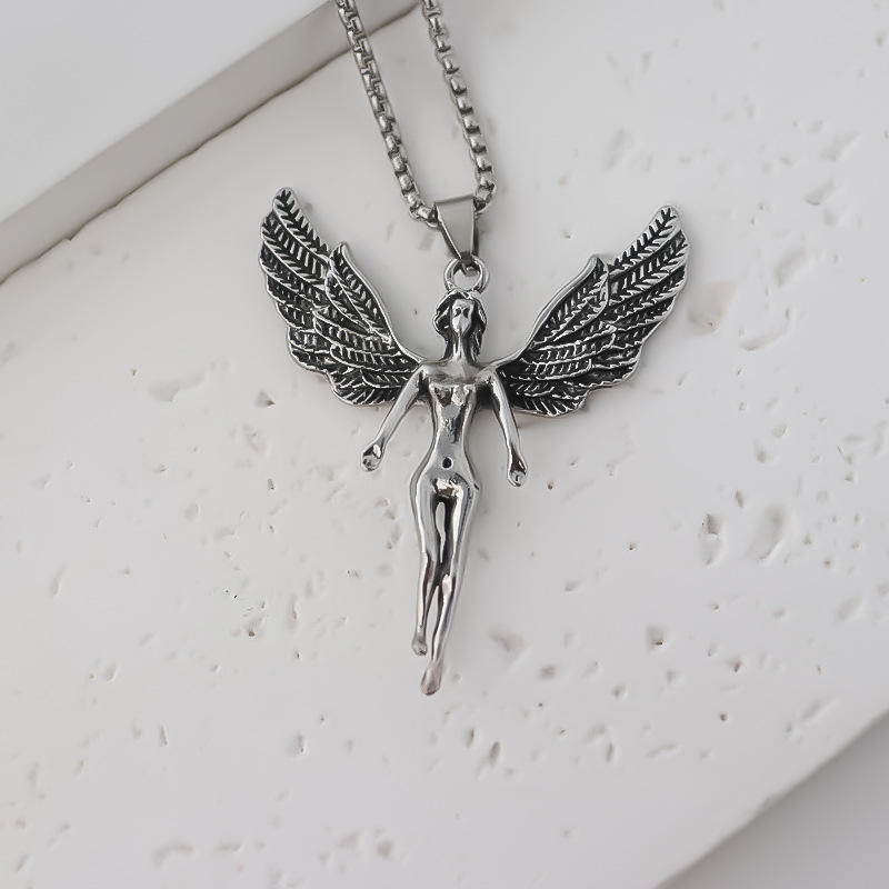 Hip-hop Streetwear Geometric Angel Wings Alloy Unisex Pendant Necklace display picture 4