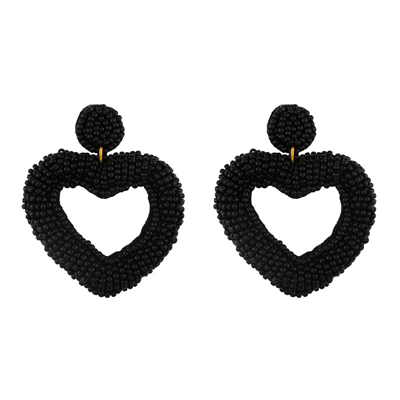 Bohemian Hand-woven Heart-shape Miyuki Bead Earrings Wholesale display picture 5