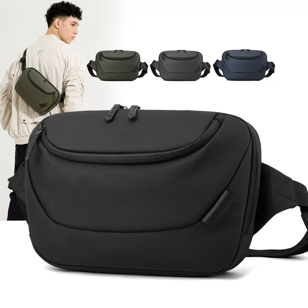WEPOWER New Waterproof Large Capacity Chest Bag Daily Commuter Casual Crossbody Shoulder Bag Men's Waist Bag