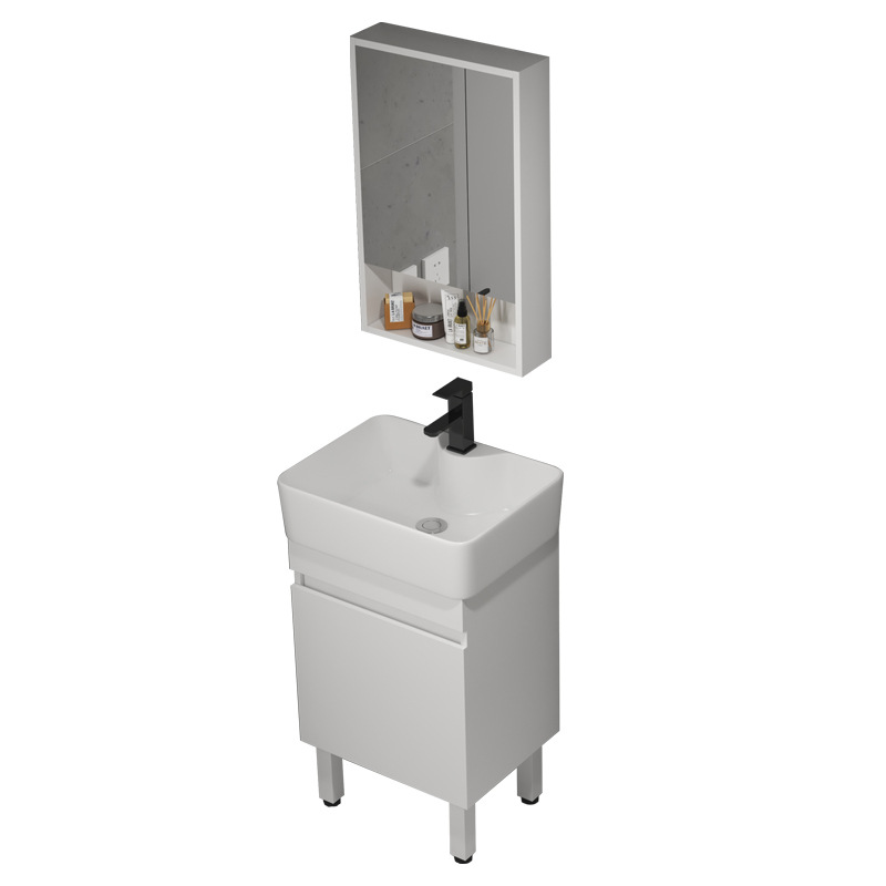 gabinete de baño de madera sólida tipo pequeño gabinete de lavabo tipo suelo combinado en lavabo cerámico pequeño tamaño lavabo