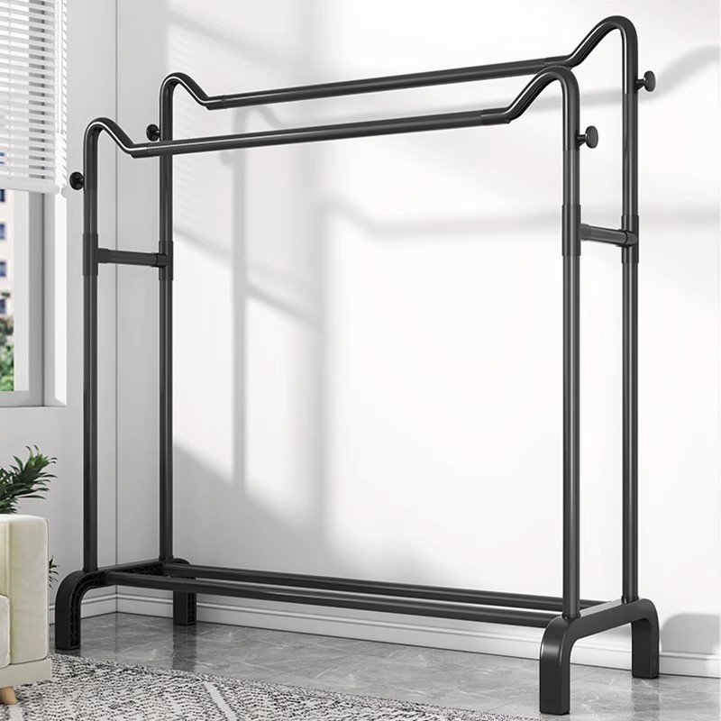 Floor-Standing Clothes Drying Rack for Bedroom, Home Balcony Clothes Rod, Simple Clothes Hanger, Rental House Clothes Rack, Hanging Rod Storage Rack