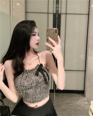 2023 New Sexy Beautiful Back Halter Camisole Women’s Summer Slim Short Top High Waist Hot Girls Versatile