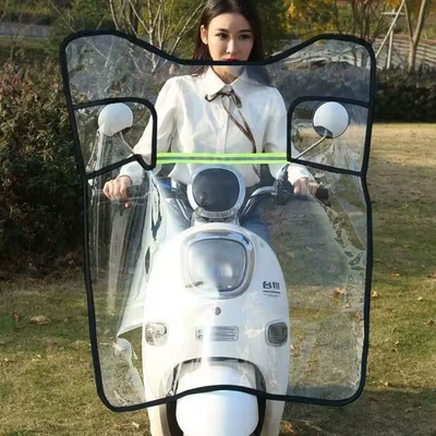 Motorcycle front windshield — baffle for all seasons