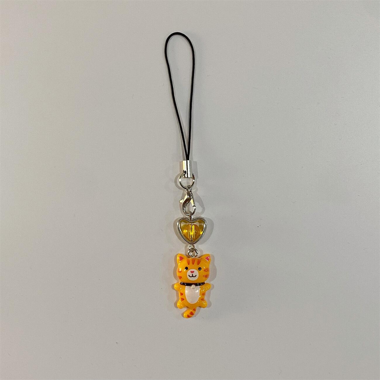 6g Weight Mobile Phone Chain, Keychain Classification 1 Piece Quantity Daily Occasion Resin Material Heart Shape, Cat Pattern Cute, IG Style Style 1 Piece Cute IG Style Heart Shape Cat Resin Mobile Phone Chain Keychain 5