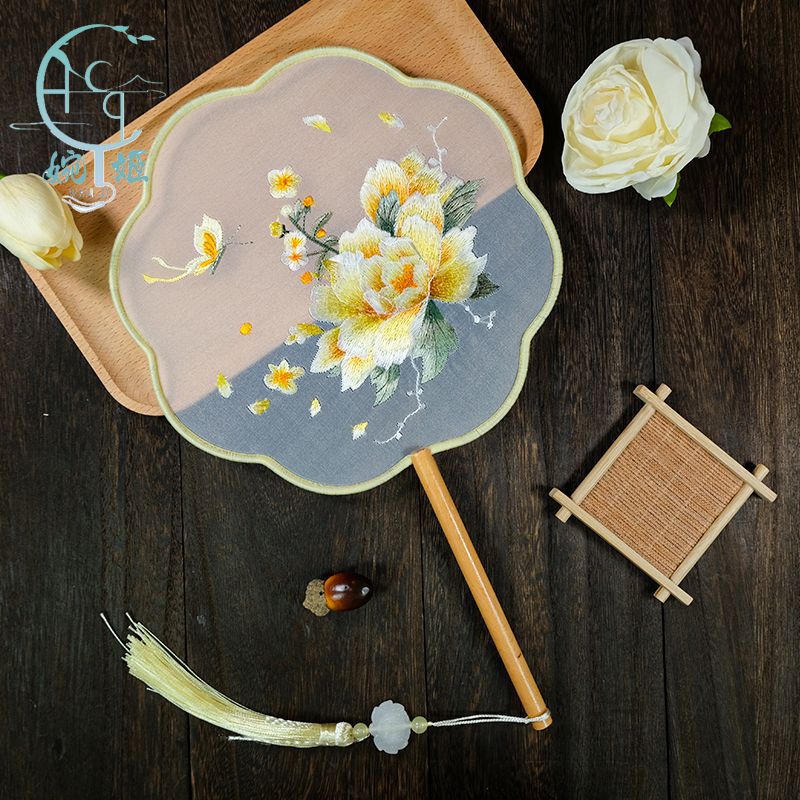 古典舞团扇刺绣苏绣双面绣舞蹈汉服装饰中国风工艺扇子