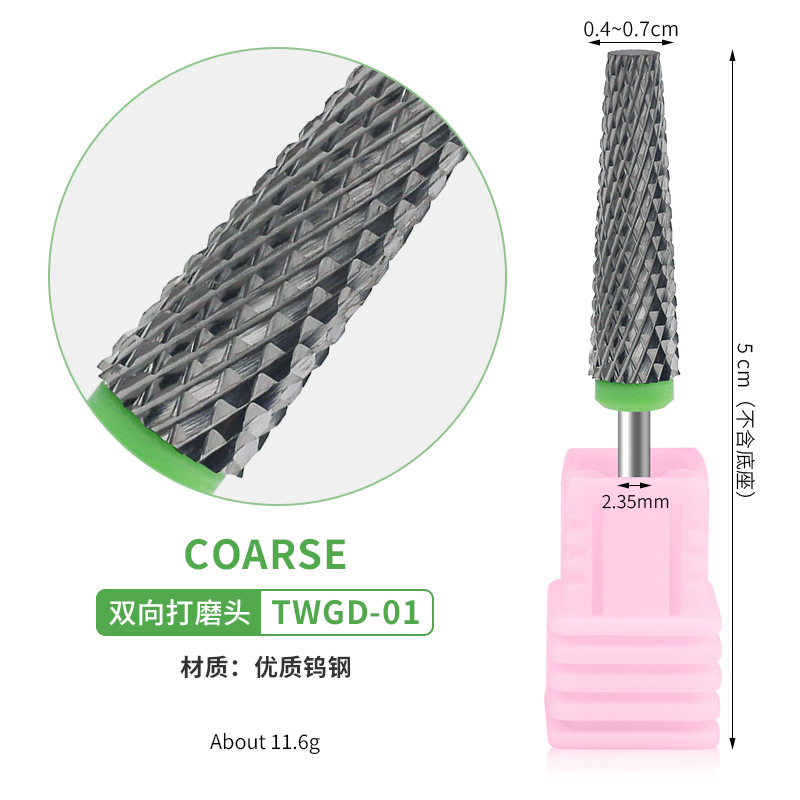 Alta calidad ultra larga cónica de acero de tungsteno cabeza de molienda de uñas cabeza de molienda cilíndrica ultra larga remoción rápida de uñas