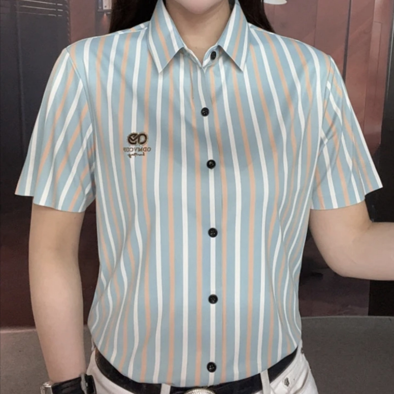 Fashion Men's Striped Short-Sleeve Shirt Summer New Trendy Casual Versatile Slim-Fit Shirt Sold Out