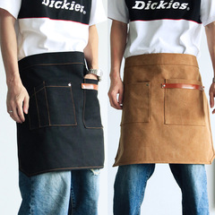 Korean style half-length canvas apron men's and women's work clothes restaurant kitchen western food coffee shop waiter printing logo