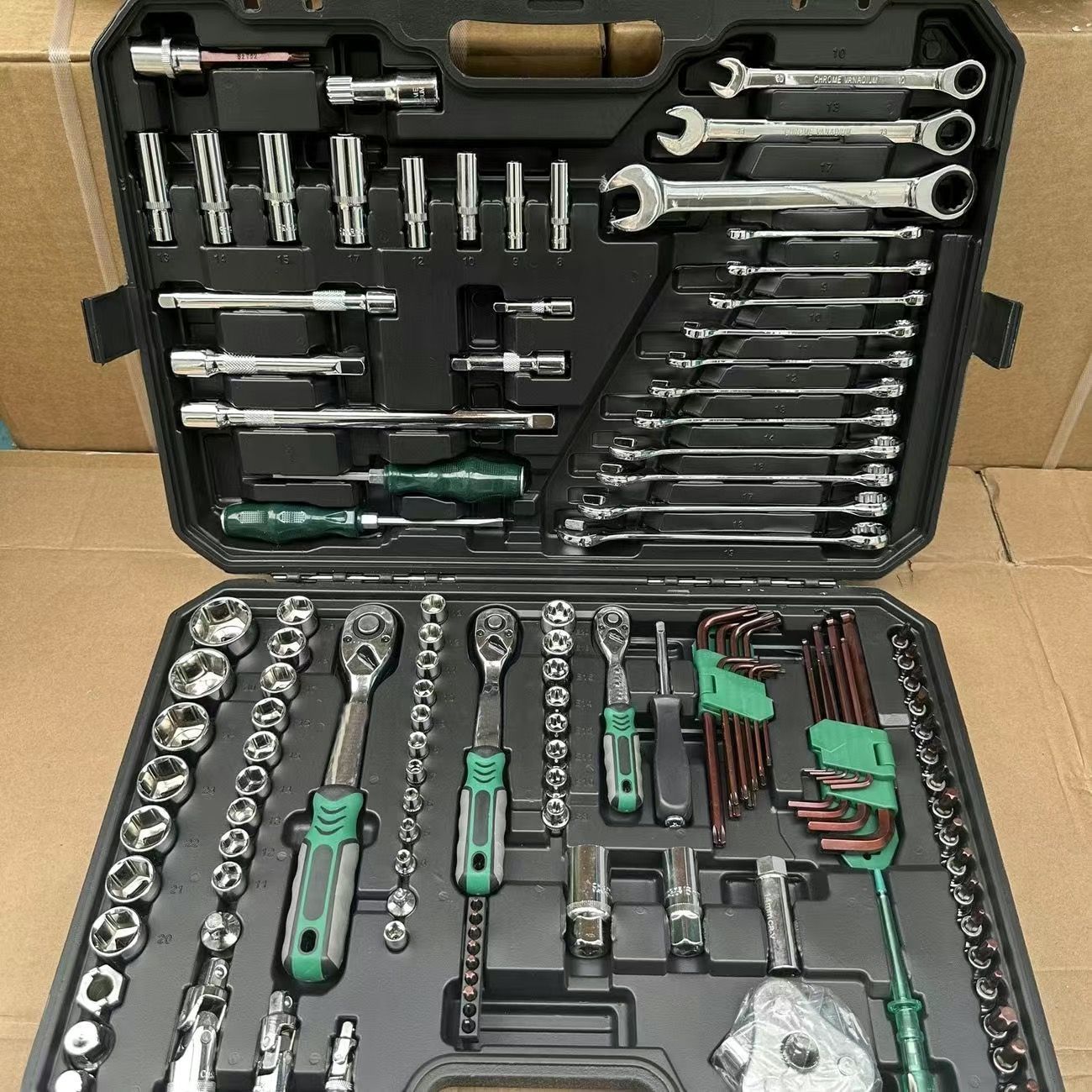 216 conjuntos de herramientas de reparación de automóviles reparación de automóviles llave de manguito conjunto trinquete combinación de llave rápida