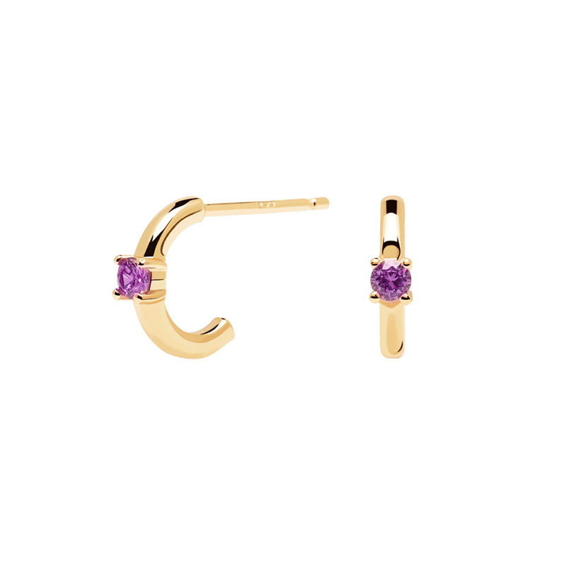 Boucles D&#39;oreilles En Forme De C En Zircon Multicolore Européen Et Américain Boucles D&#39;oreilles Simples display picture 7