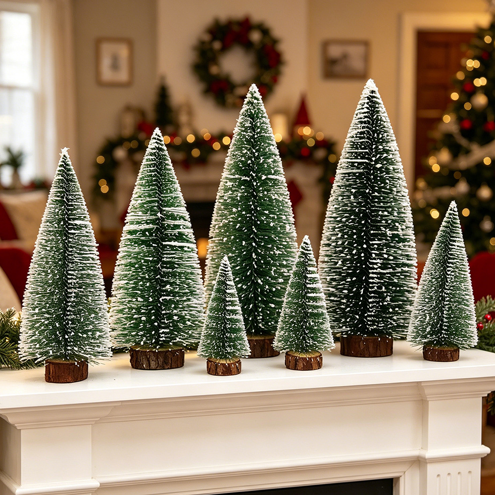 Mini snowflake cedar Christmas tree 5-50cm green pine needle…