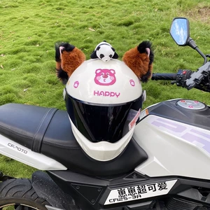 Brown and Black Pink Inner Cat Ear Helmet Decoration Motorcycle Electric Car Helmet Ski Helmet Universal Small Accessories Detachable