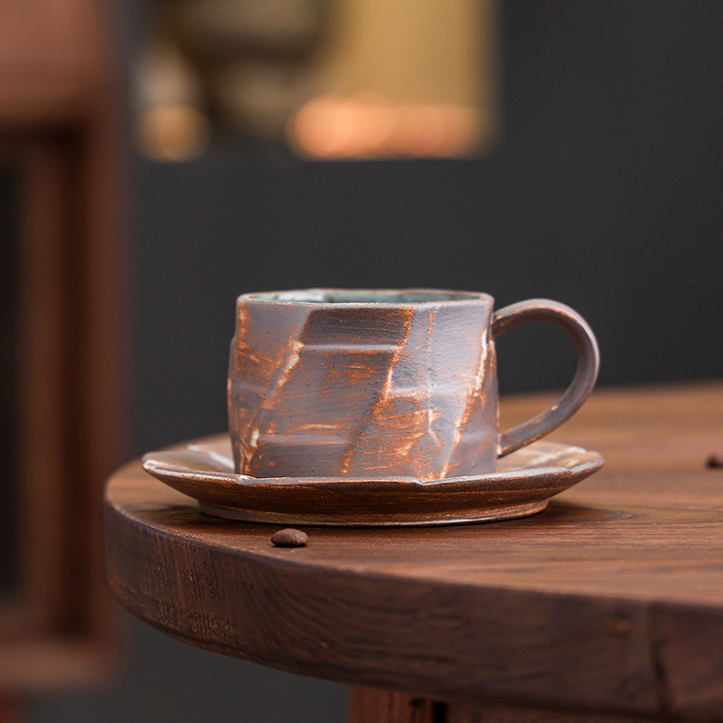 Vintage Japanese-Style Rustic Ceramic Latte Art, Bestseller, Afternoon Tea Cup, Coffee Cup Top Quality And Saucer_voghion.com