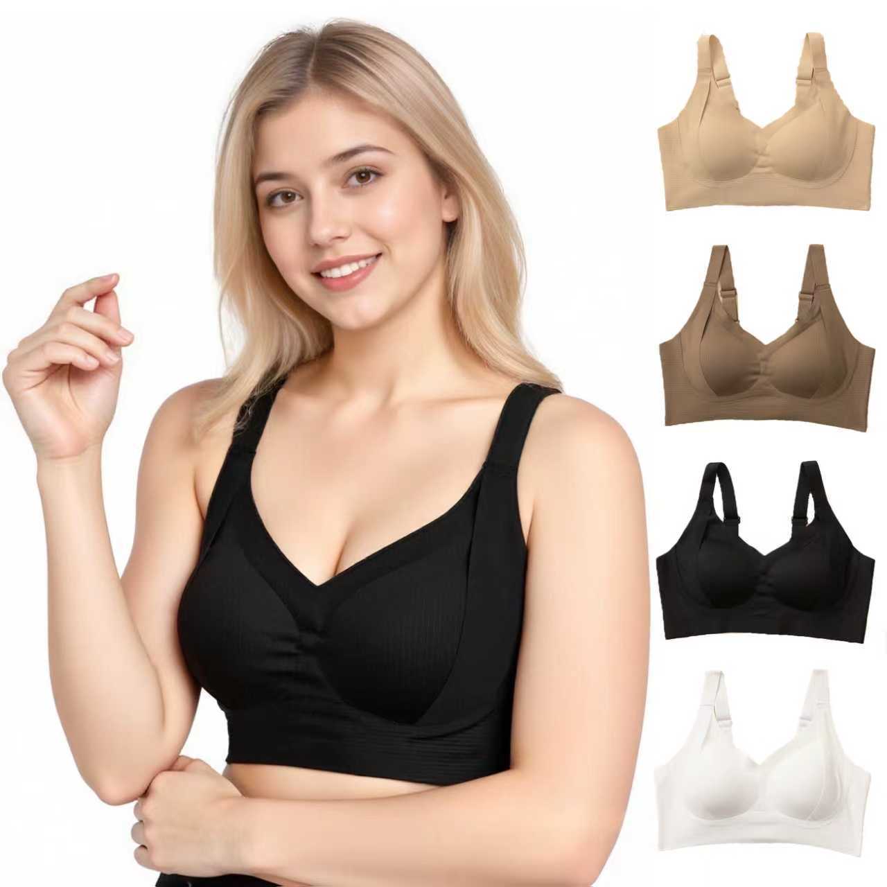 Transfronterizos ropa interior líquido base invisible sin marca ropa interior damas grandes pechos pequeños pechos colaterales anti-prolapso copas de bra