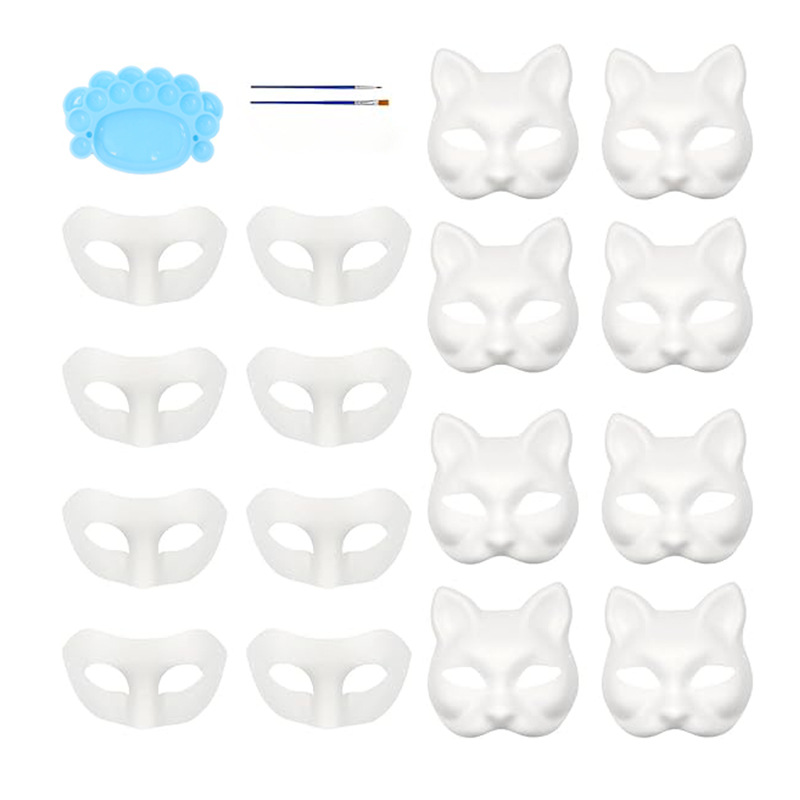 Máscaras en blanco para Halloween más vendidas de Amazon, máscaras de pulpa pintadas a mano, máscaras blancas para pintar uno mismo, accesorios para graffiti