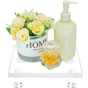 Acrylic Clear Base Tray for Home Decor Bookshelf Bathroom Kitchen Countertop Sink Nearby