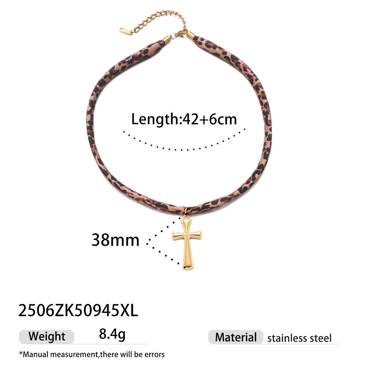 Tiana Europa y América collar de acero inoxidable dulce y fresco estilo de galía de galera variedad bufandas de seda de leopardo collar de acero de titanio joyería de venta caliente transfronteriza image 23