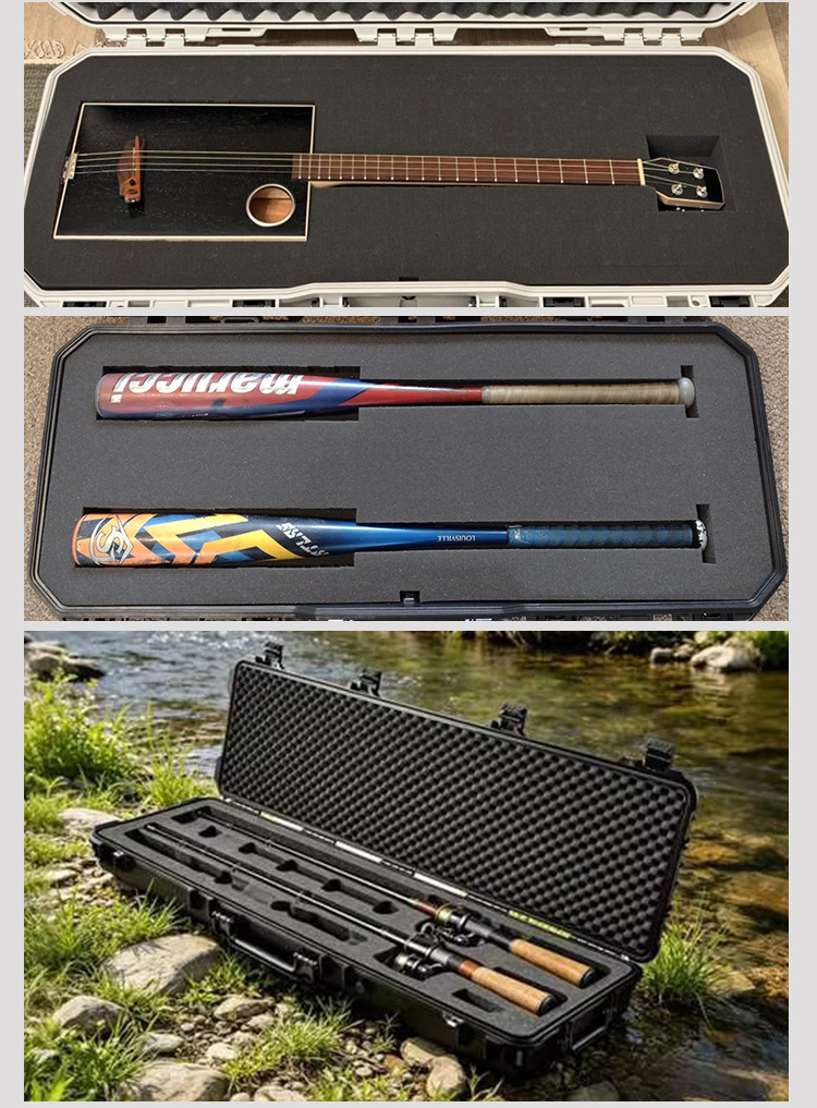 Fishing rod storage long box, shock-absorbing recurve bow instrument storage box, waterproof roof-mounted equipment tactical box