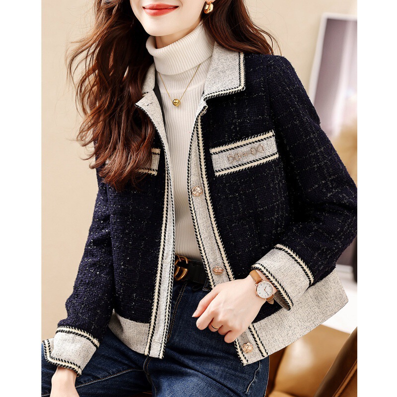 Designers Recommend 23 Autumn New Korean Style Temperament Stitching Design Joker Short Jacket