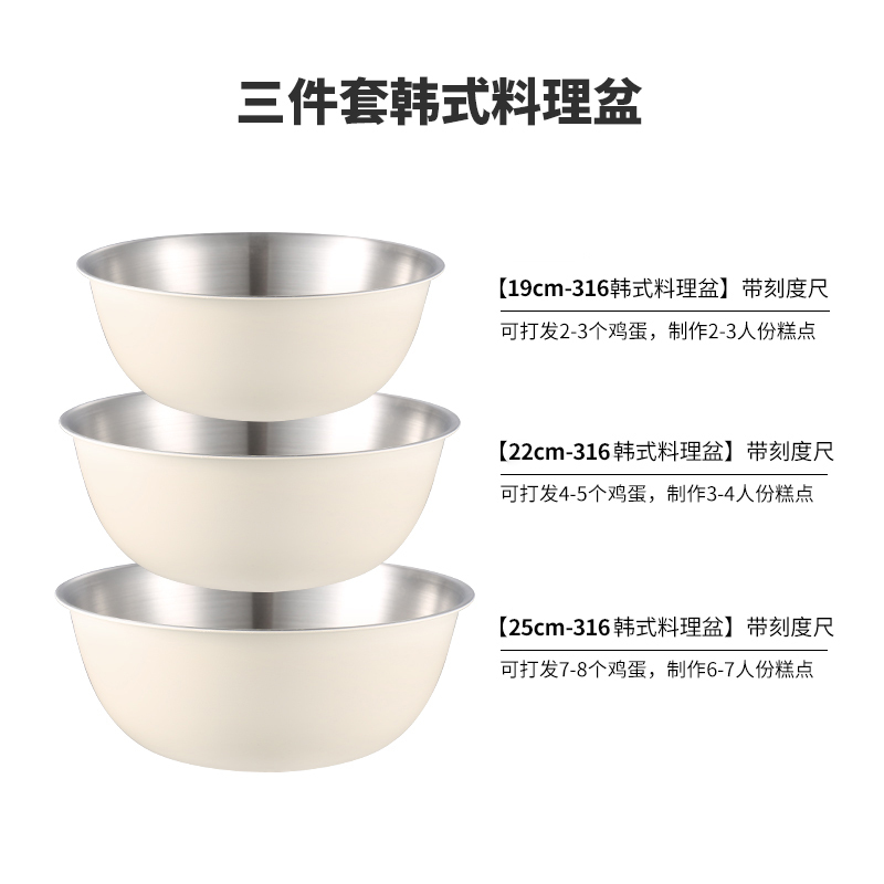 316 食品グレードのステンレス鋼の洗面器、野菜と小麦粉、卵を洗うための家庭用キッチンサラダ調理ボウルストレートエッジボウル|undefined