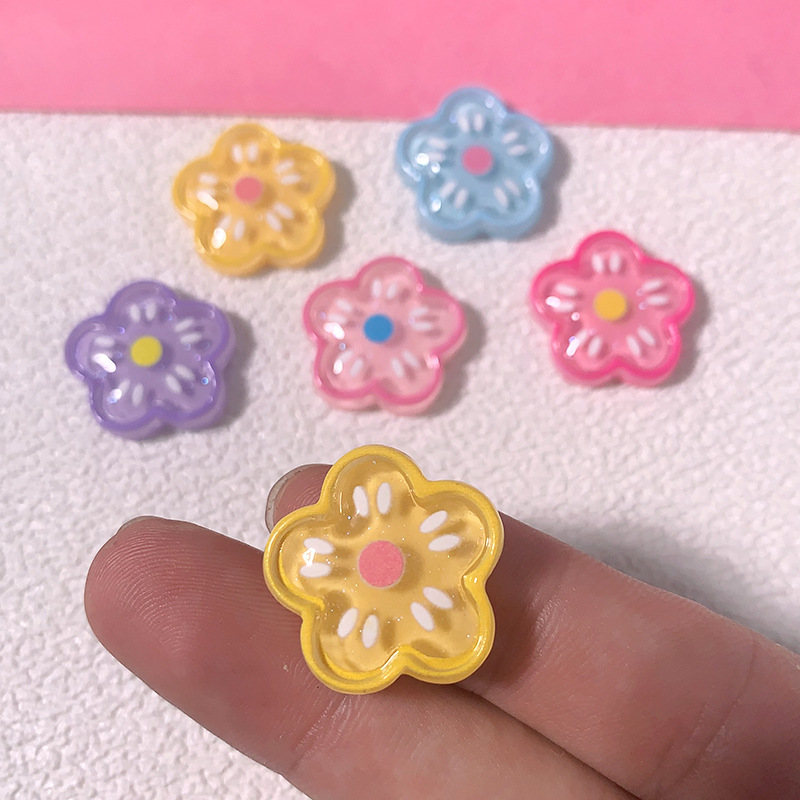 Nuevo sistema de color macarón flores transparentes accesorios de resina diy accesorios para el cabello parches de caso de teléfono móvil clipes de cabello material de hebilla de zapatos