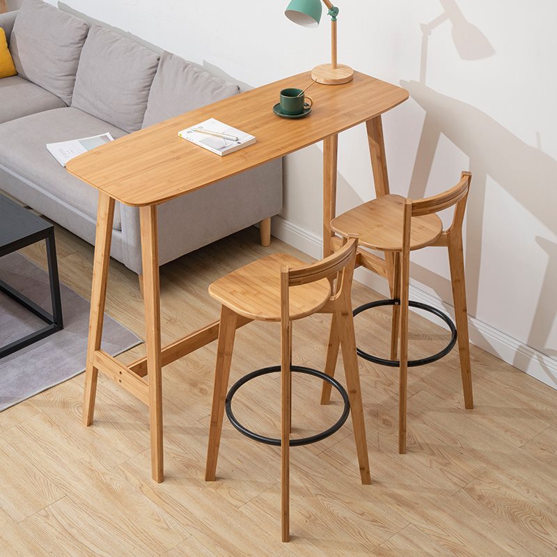 G* Small Bar Table Household Small Apartment High-Leg Long Table Living Room Partition Solid Wood Balcony Window Table Simple and Modern