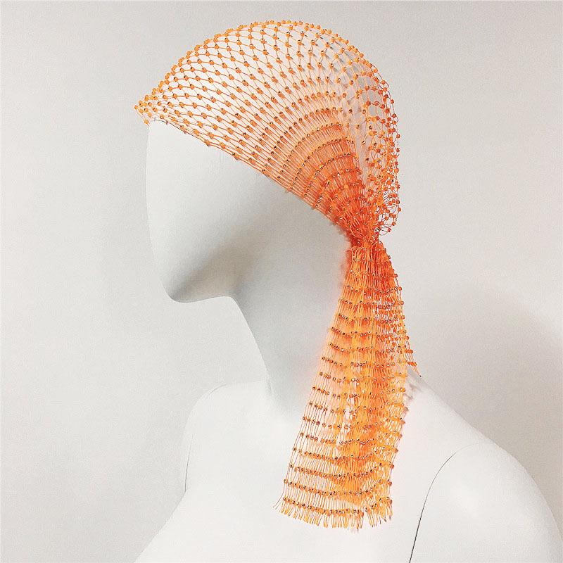 Hot Accessories European And American Rhinestone Elastic Ribbon Fishnet Pirate Hat Head Cover Outdoor Personality Rhinestone Headscarf display picture 3