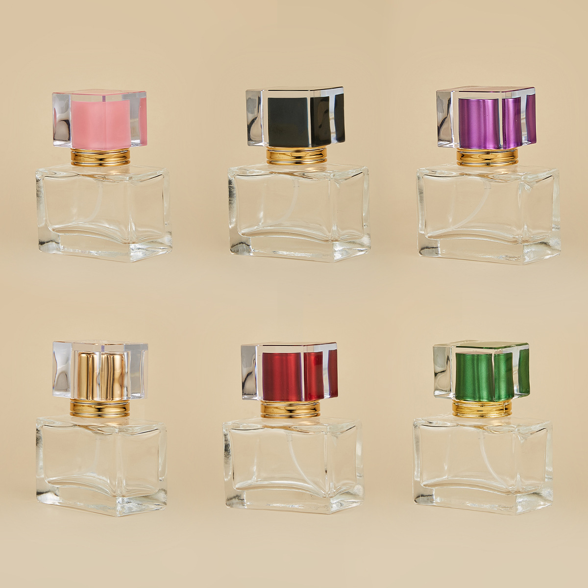 30ml; spray dorado de cubierta de oro cuadrado; vidrio